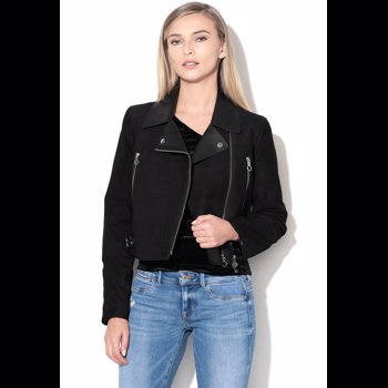Jacheta biker din piele intoarsa