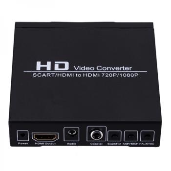 Convertor cu switch input SCART / HDMI FullHD la output HDMI / Coaxial / Audio