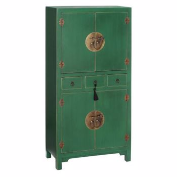 Dulap living AUXILIARY FURNITURE GREEN MDF- 63 X 33 X 131 CM