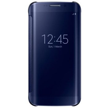 Husa Clear View Cover Samsung pentru Galaxy S6 Edge, Negru