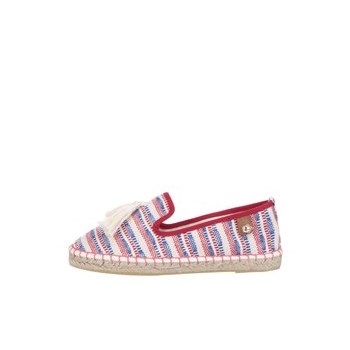 Espadrile albastre cu dungi rosii si ciucuri decorativi - Tamaris