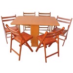 Set masa pliabila Practic cires cu 6 scaune