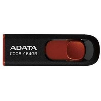 USB Flash Drive ADATA Classic Series C008 64GB Black-Red ac008-64g-rkd