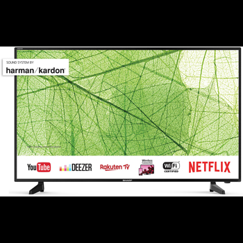 Televizor LED Sharp 40AJ2E, 102 cm, 4K UHD, Smart TV, Sunet Harman-Kardon, CI+, Wi-Fi, Clasa energetica A, Negru