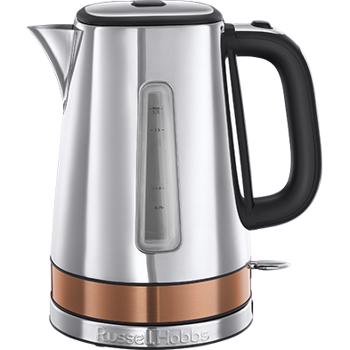 Fierbator Russell Hobbs Luna Copper Accents 24280-70, 2400 W, 1.7 l, Fierbere rapida, Inox/Cupru