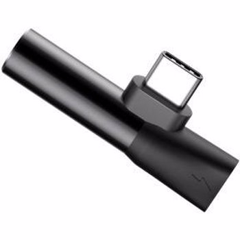 Adaptor Baseus L41 Type-C la port Type-C si port Jack 3.5mm Negru catl41-01