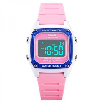 Ceas de copii SKMEI 1614 digital sport alarmadatailuminare waterproof 5ATM roz