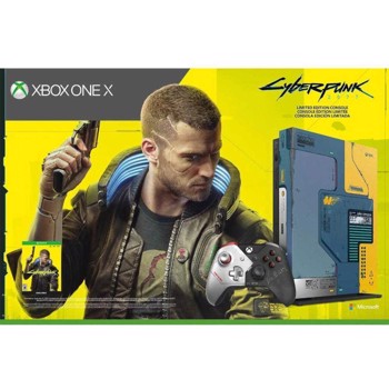 Consola Microsoft Xbox One X 1TB, Cyberpunk 2077 Limited Edition + joc Cyberpunk 2077 (cod download)