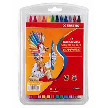 Creioane cerate,24b/set,Stabilo YippyWax