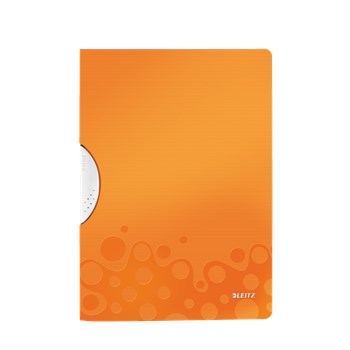 Dosar din plastic, cu clip, portocaliu metalizat, LEITZ WOW ColorClip