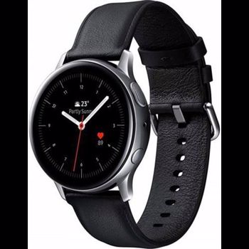 Smartwatch Samsung Galaxy Watch Active 2 SM-R820, Procesor Dual-Core 1.15GHz, Super AMOLED 1.4", 768MB RAM, 4GB Flash, Bluetooth, Wi-Fi, Carcasa Otel, Bratara Piele 44mm, Rezistent la apa si praf, Tizen (Argintiu/Negru)
